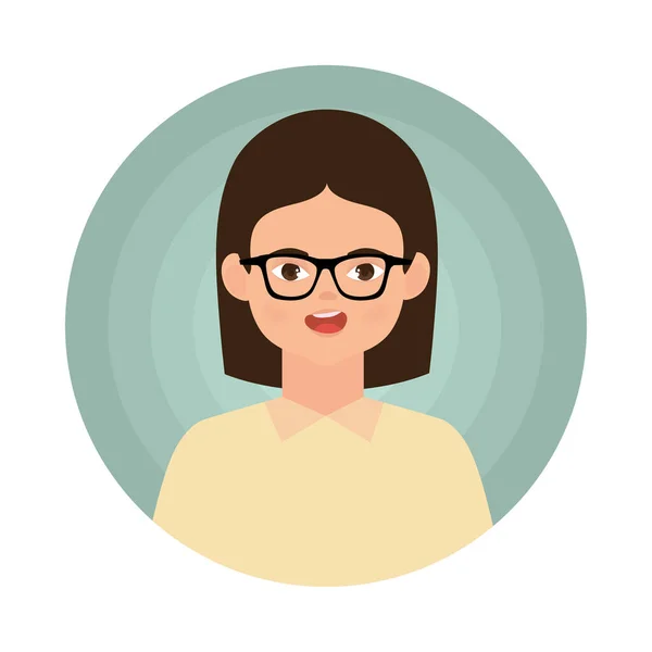 Avatar woman with glasses — Stockvektor