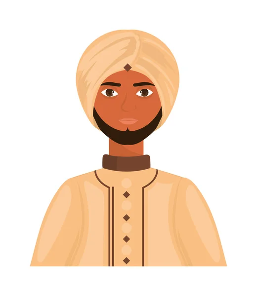 Indian man portrait — Stock Vector