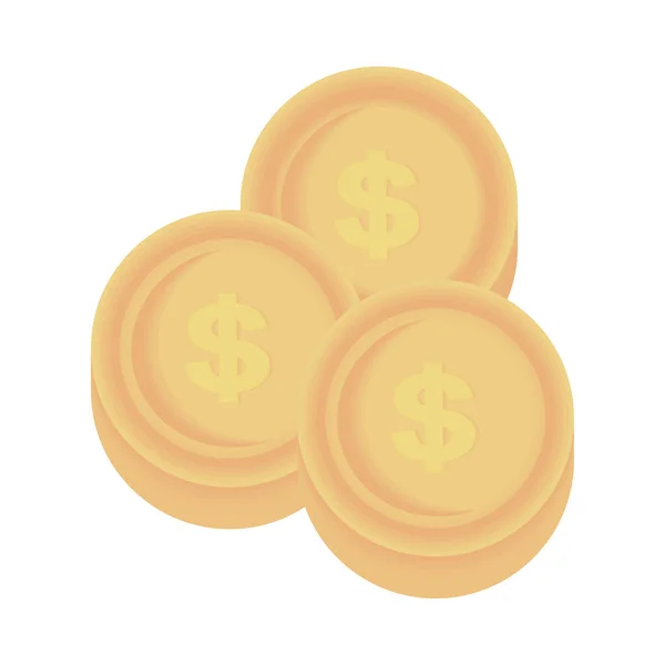 Coins dollar money — Stockvector