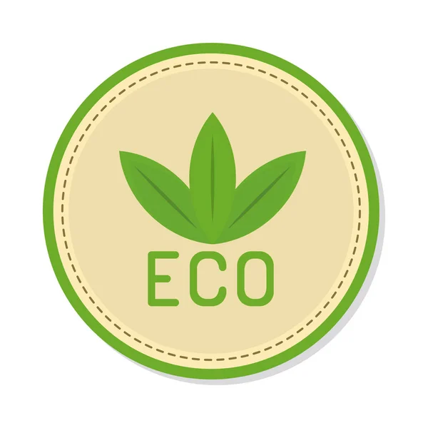 Round label eco — Vetor de Stock