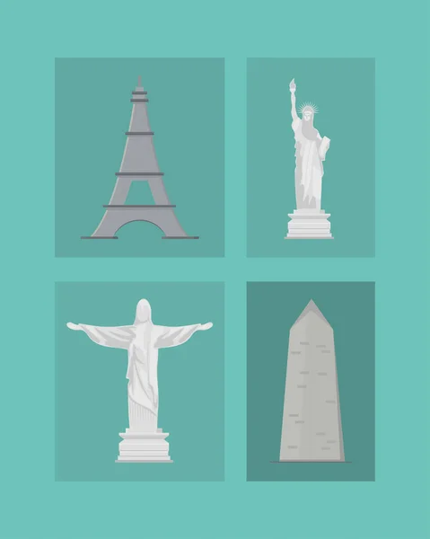 Monuments et statues — Image vectorielle