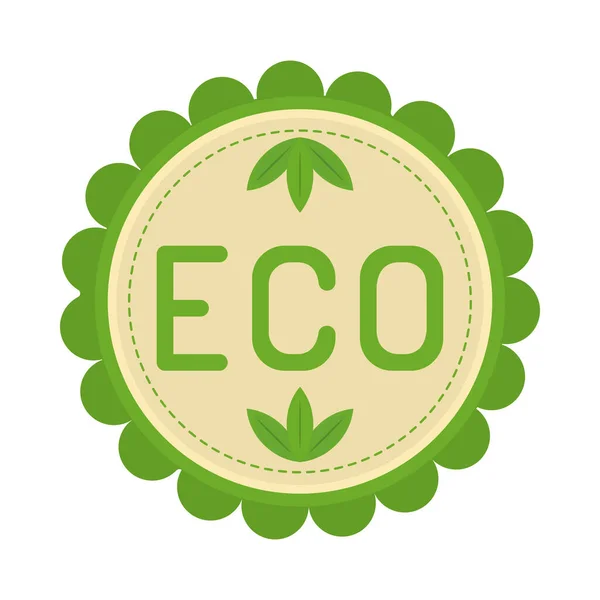 Ecology round label — Stock Vector