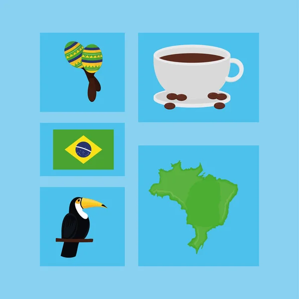 Icons collection brazil — стоковый вектор