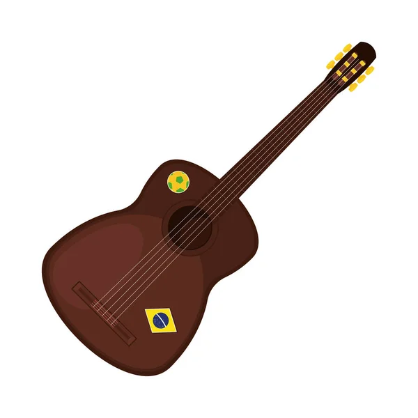 Guitarra con bandera de Brasil — Vector de stock