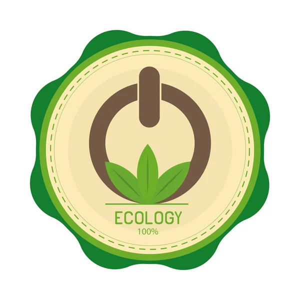 Ecology round button — Stok Vektör