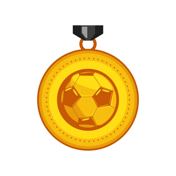 Guld medalj fotboll — Stock vektor