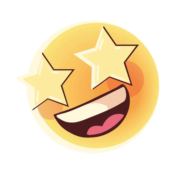 Emoji star eyes — Vetor de Stock