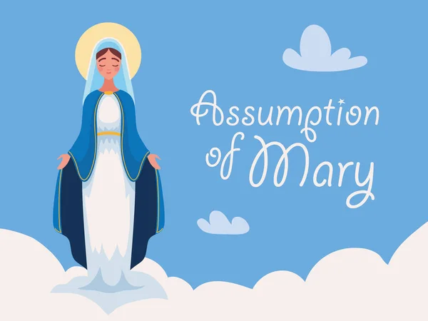 Assumption of Mary card — Vector de stock