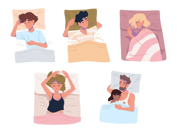 Set sleeping people — Image vectorielle