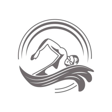 yüzme sporu etiketi simgesi izole