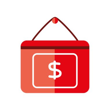 asılı satış tahtası simgesi vektörü izole edildi