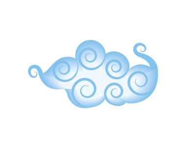 Çin tarzı bulut simgesi izole edilmiş daire