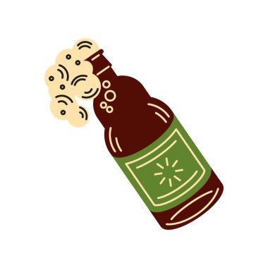 Bira şişesi izole edilmiş ikon iç