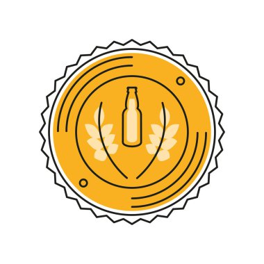 bira içecek etiketi simgesi izole edilmiş