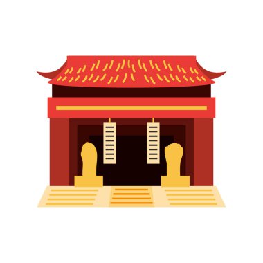 Geleneksel Çin tapınağı ikonu izole edildi