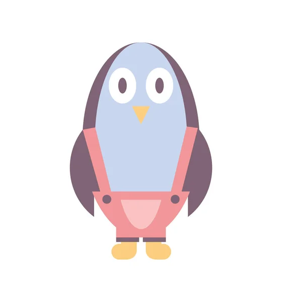 Bonito Pequeno Pinguim Ícone Isolado — Vetor de Stock