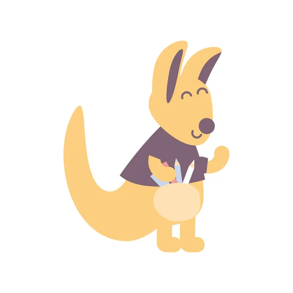Känguru Mit Buntstift Symbol — Stockvektor