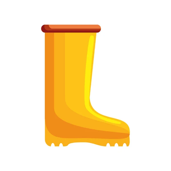 Rubber Boot Isolated Icon Flat — Stock Vector