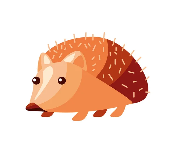 Hedgehog Animal Isolated Icon Flat — Stock Vector