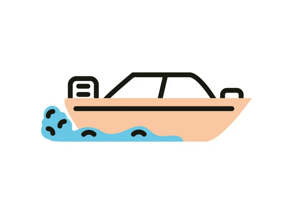 Boat Transport Line Fill Icon — Stock Vector