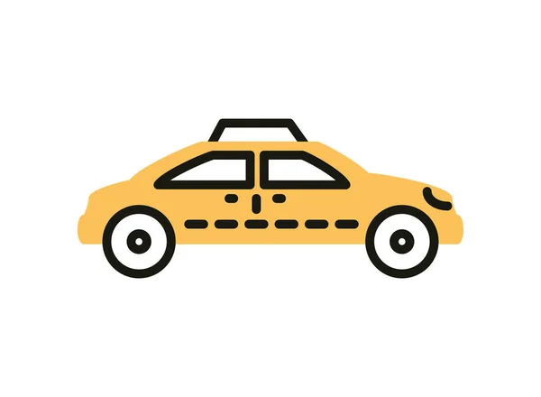 Trasporto Taxi Linea Icona Riempimento — Vettoriale Stock