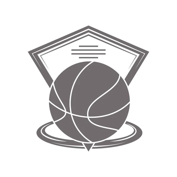 Basket Sport Etikett Ikon Isolerad — Stock vektor