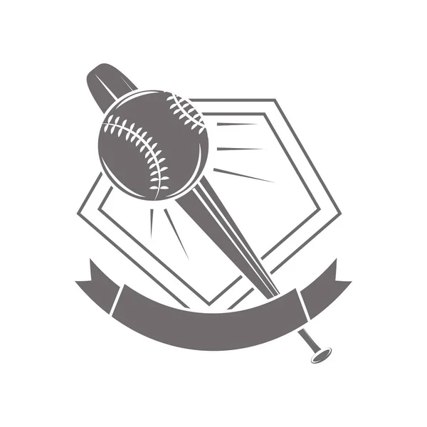 Ikone Des Baseball Sports Isoliert — Stockvektor