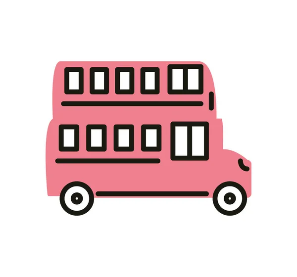 Bus Doppeldeck Transport Linie Und Füllsymbol — Stockvektor
