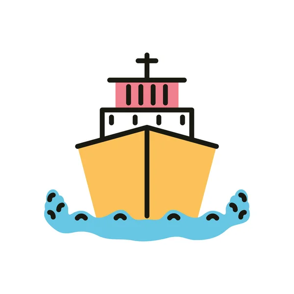 Cruiseboot Vervoer Lijn Vul Pictogram — Stockvector