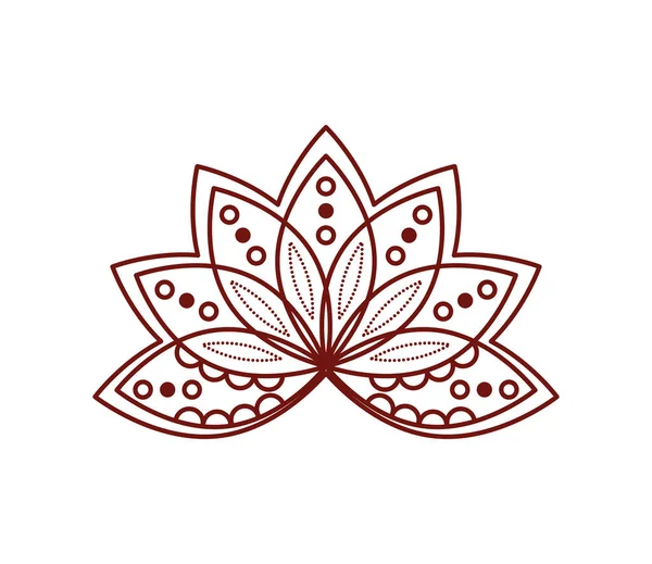 Lotus Flower Decoration Icon Isolated — Stock Vector
