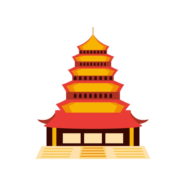 Изолированная Икона Китайской Пагоды — стоковый вектор
