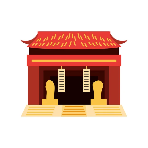 Traditionelle Chinesische Tempelikone Isoliert — Stockvektor