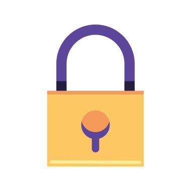 asma kilit simgesi izole edilmiş düz vektör