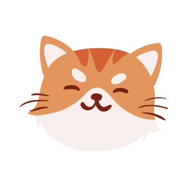 Şirin kedi yüzü simgesi izole