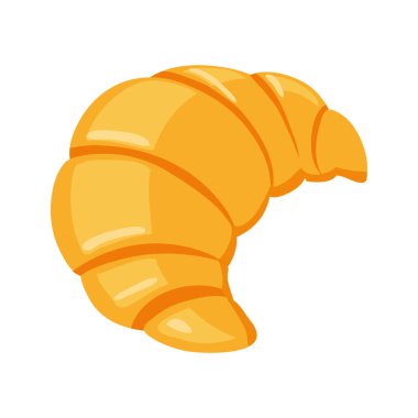 Kruvasan yiyecek ikonu izometrik izolasyon