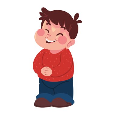 Küçük şirin çocuk ikonu izole edilmiş.