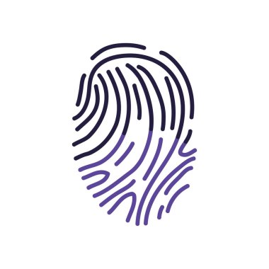 parmak izi simgesi izole edilmiş düz vektör