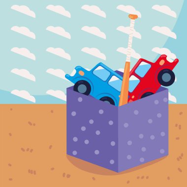 Erkek çizgi filmi için oyuncak kutusu