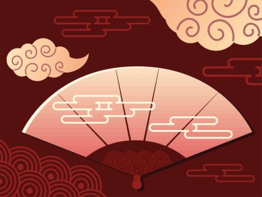 Çinli taraftar ve bulutlar gökyüzü tarzında