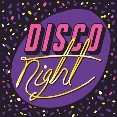 90 'ların disko gece harf dizaynı