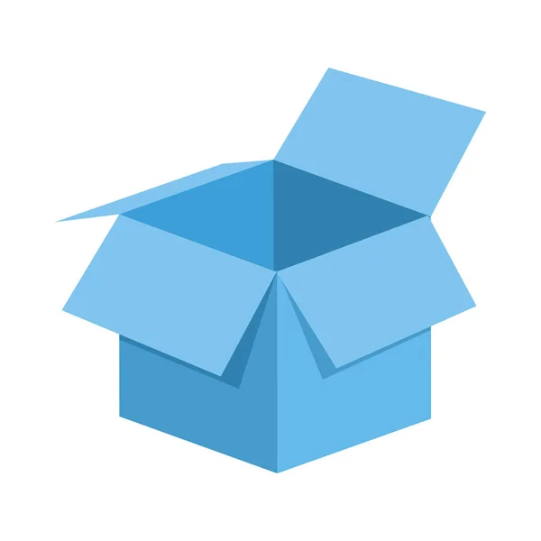 Icône Boîte Carton Bleu Isolé — Image vectorielle