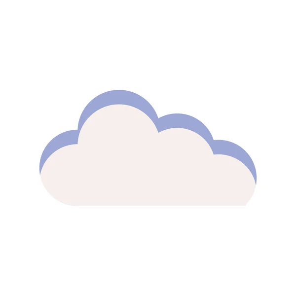 Icône Cloud Computing Isolé Plat — Image vectorielle