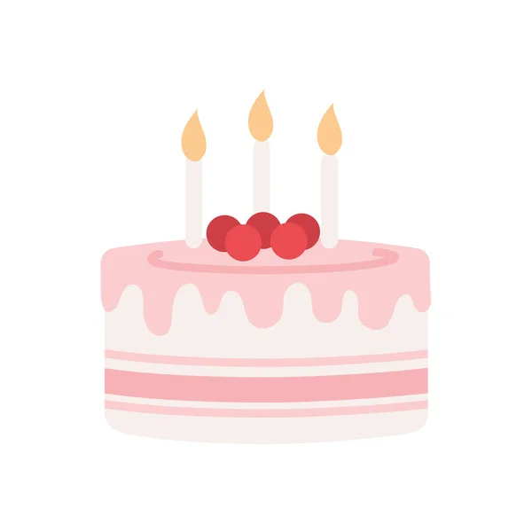 誕生日のケーキの蝋燭アイコン — ストックベクタ