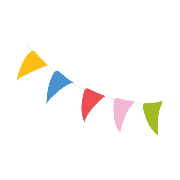 Bunting Icono Decoración Festiva Aislado — Archivo Imágenes Vectoriales