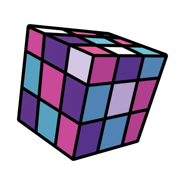 Ícone Cubo Rubik Dos Anos Isolado —  Vetores de Stock