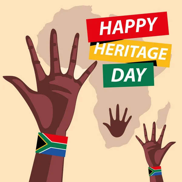 Happy Heritage Day Afrika Karte — Stockvektor
