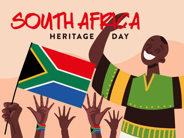Κάρτα Εκδηλώσεων Για Την Ημέρα Πολιτιστικής Κληρονομιάς Της Νότιας Αφρικής — Διανυσματικό Αρχείο