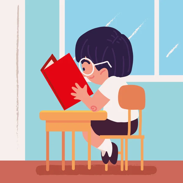 Student Čtení Knihy Zpět Školy — Stockový vektor
