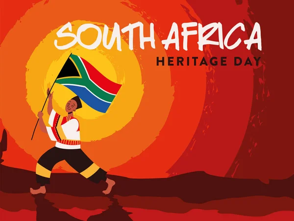 Güney Afrika Mirasları Günü Kartı — Stok Vektör