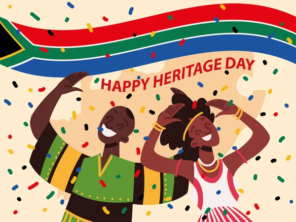 Mensen Heritage Day Afrika Viering — Stockvector